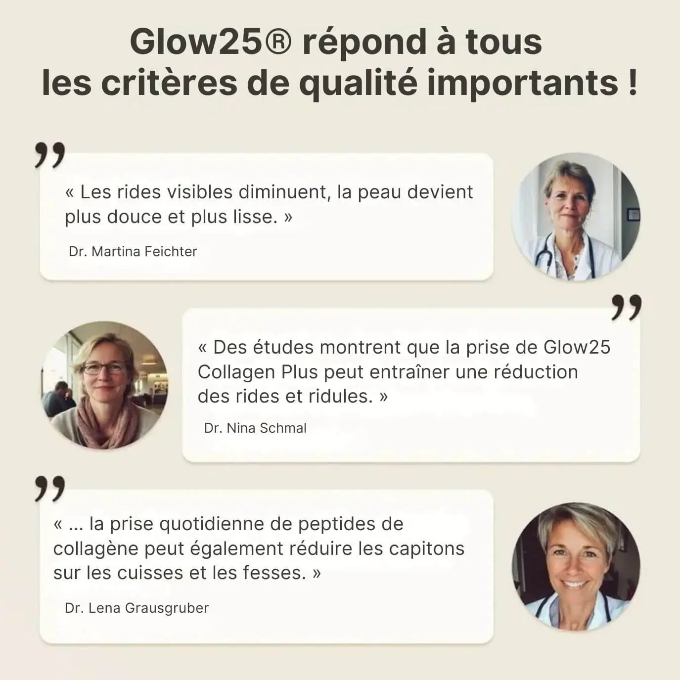 Les experts sont eux aussi unanimes sur la qualité du collagène Glow25.