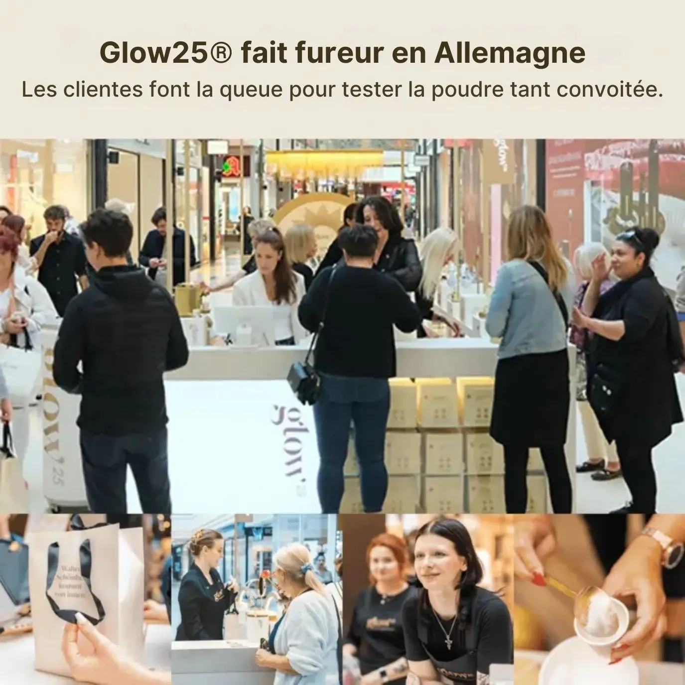 On trouve désormais des boutiques Glow25 un peu partout dans le pays.